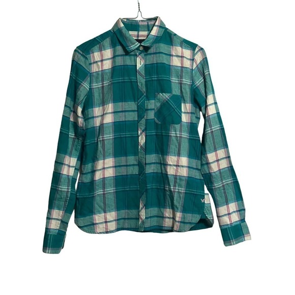American Eagle Outfitters Teal Flannel Shirt - Picture 1 of 9